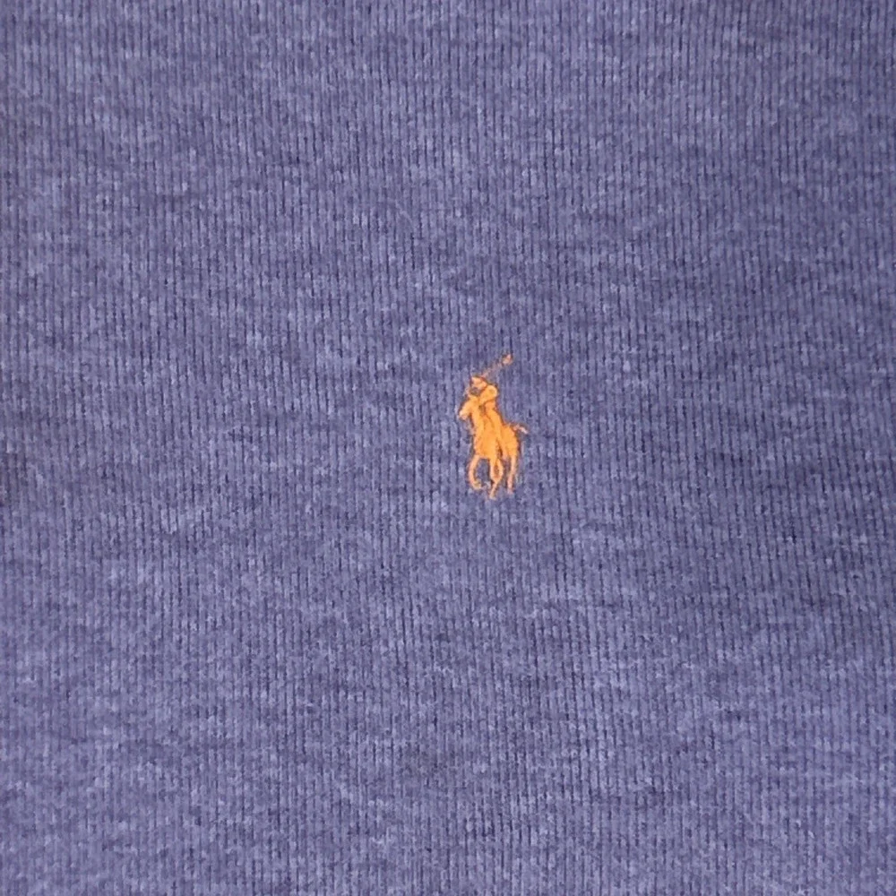 Polo Ralph Lauren 1/4 Zip Sweater Men Large Lavender Cotton Ribbed Pullover Pony